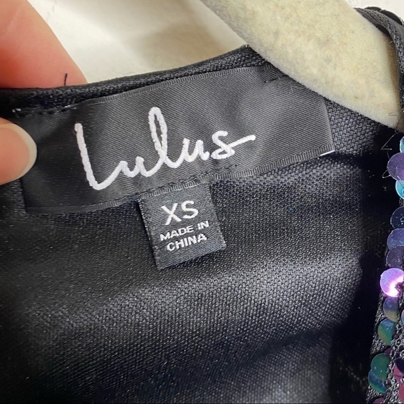 Lulus Lookin' Slick Black Multi Sequin Long Sleeve Bodycon Dress - Picture 5 of 9